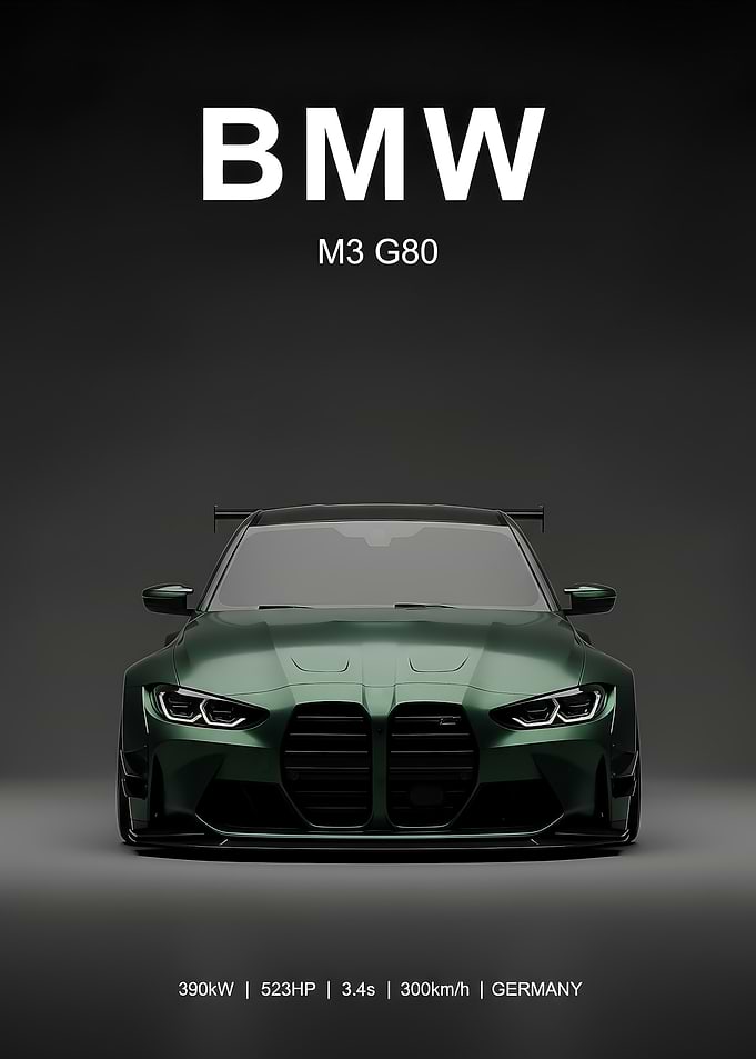 green sport BMW M3 G80 poster