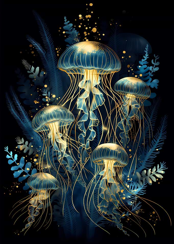 Golden Jellyfish Drift VI