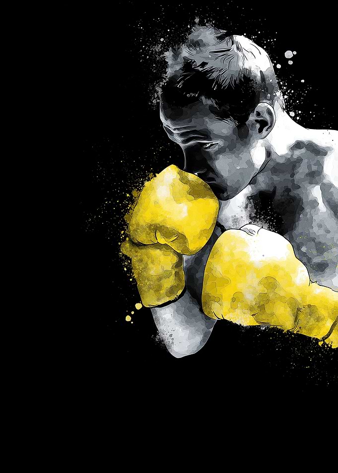 Boxer with Yellow Gloves