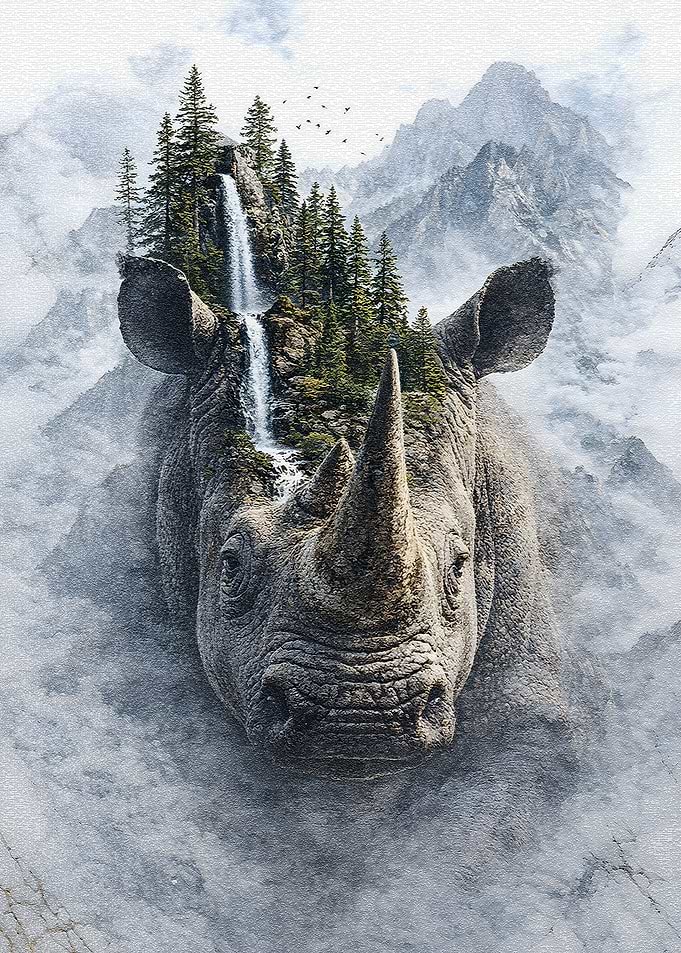 Rhinoceros Landscape Fusion