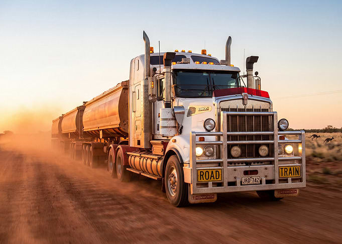 Australian Road Train in the Outback