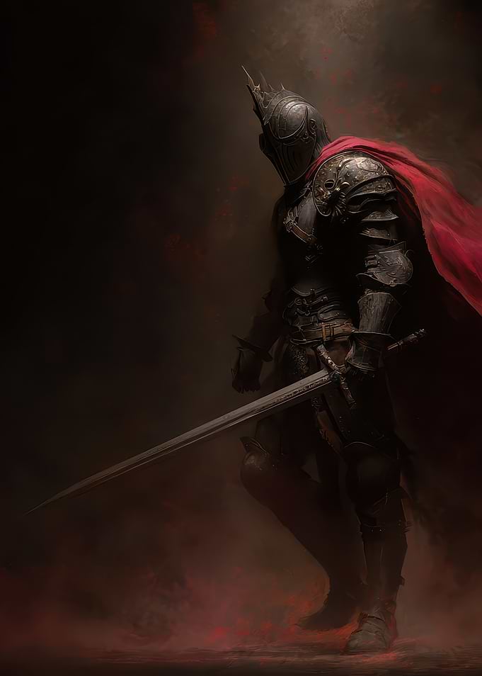 Dark Knight with Red Cape