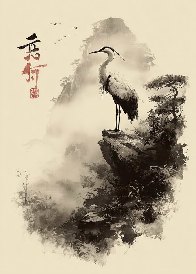 Heron on a Cliff