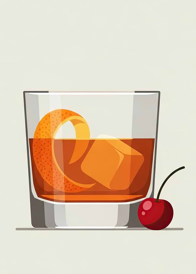 Old Fashioned Cocktail with Cherry
