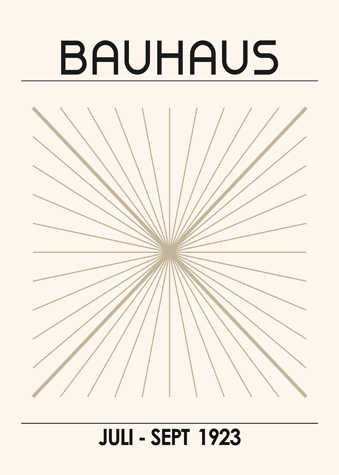 Bauhaus Poster with Sunburst Design