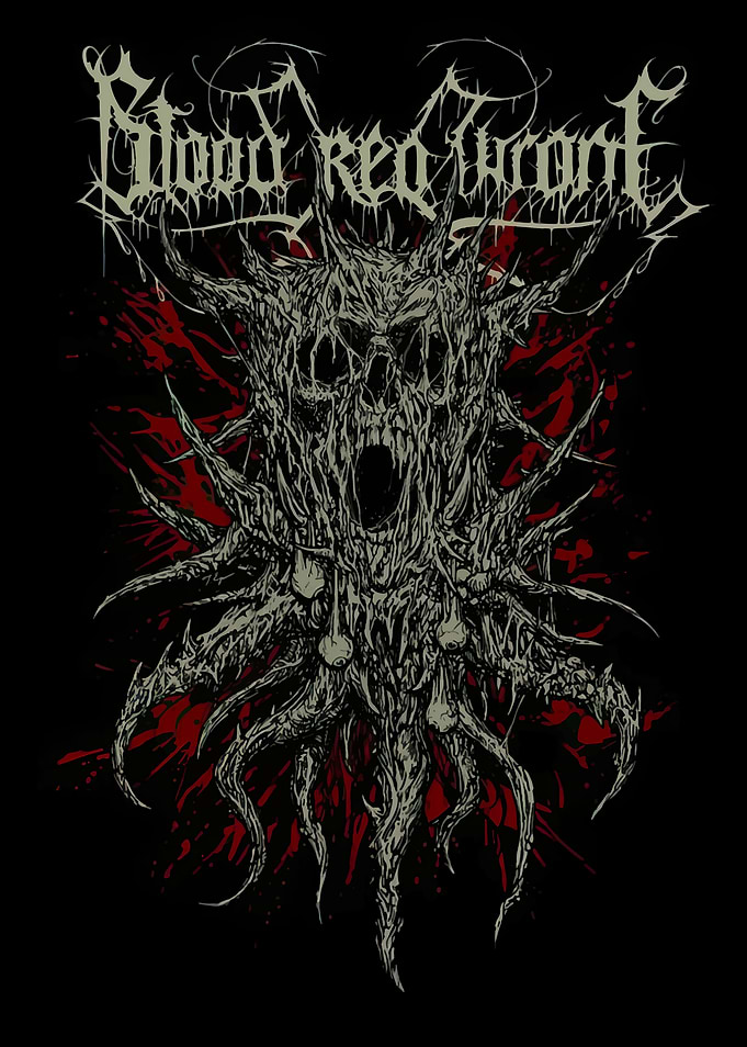 Blood Red Throne Skull Art