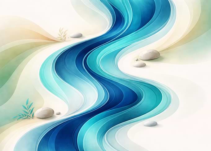 Abstract flowing water and stones