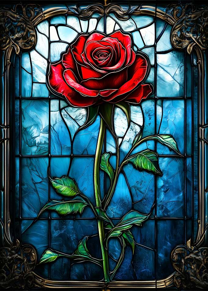 Rose in Stained Glass