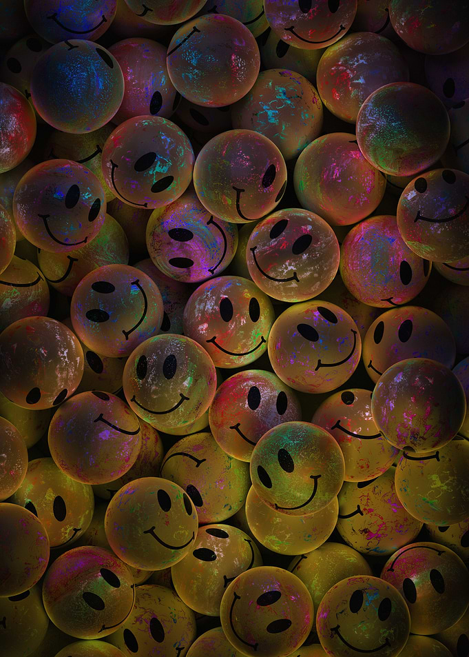 Colorful Smiley Face Balls