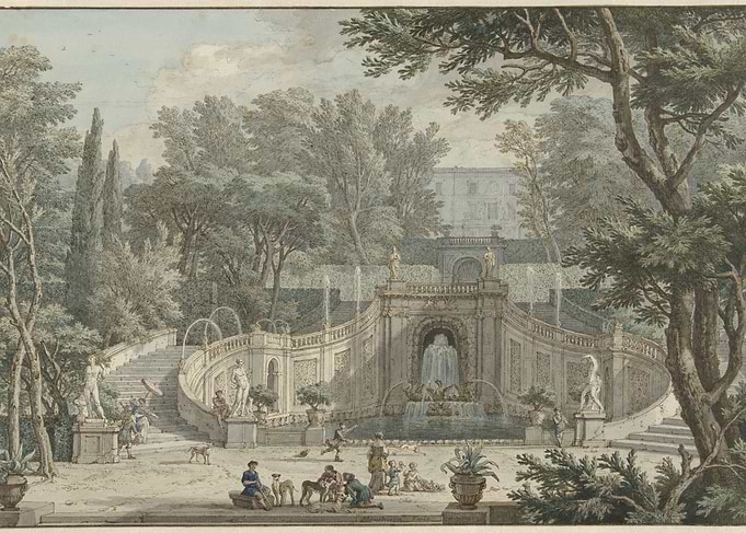 Baroque Garden Fountain and Statues