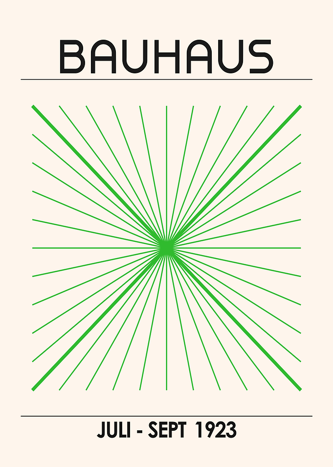 Bauhaus Poster with Green Rays