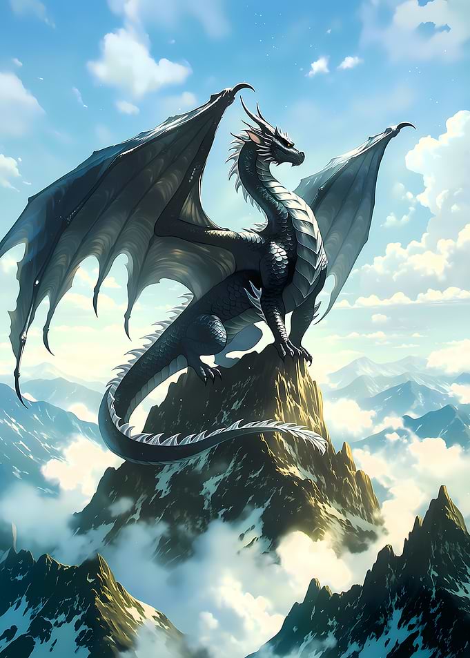 Dragon on a Mountain Peak