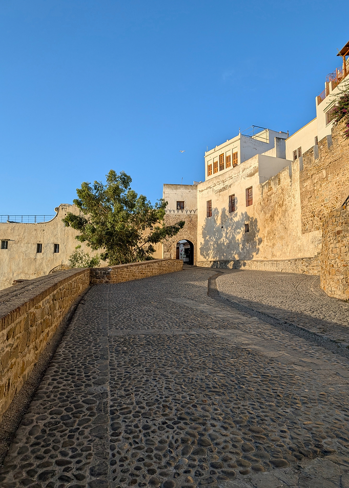 Cobblestone Path Leading to Ancient Gateway