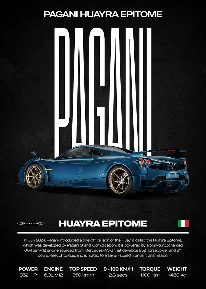 Pagani Huayra Epitome Poster