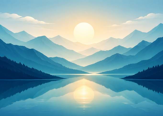 Serene Mountain Lake Sunrise