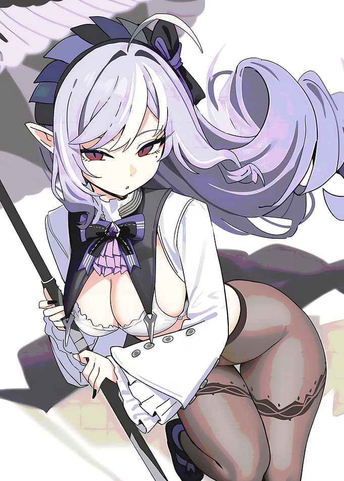 Anime Girl with Purple Hair and Elf Ears