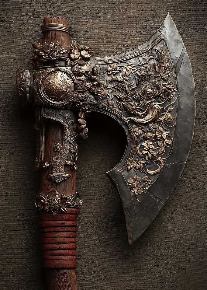 Ornate Dragon Axe