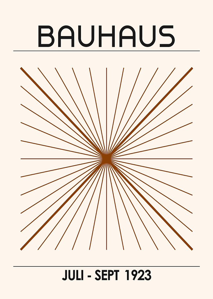 Bauhaus Poster with Sunburst Design