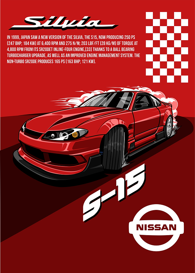 Nissan Silvia S15 Car Poster