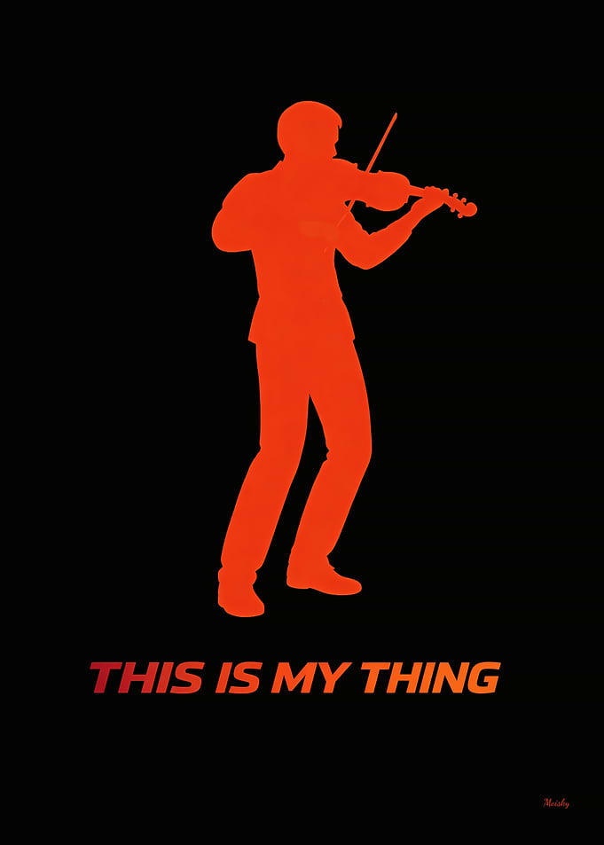 Minimalist Violinist Lifestyle Silhouette