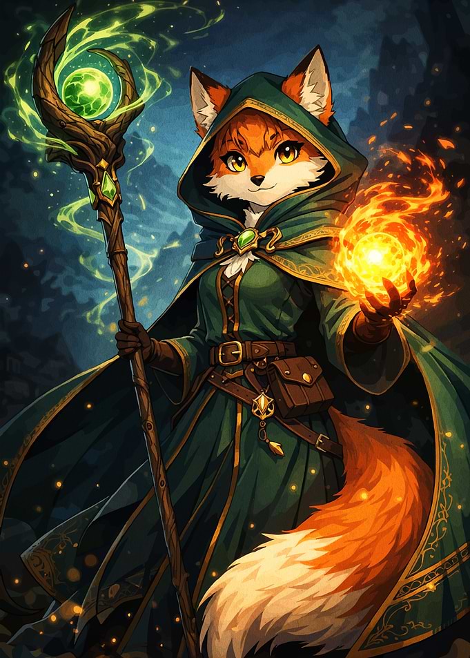 Fox Wizard Casting Spells