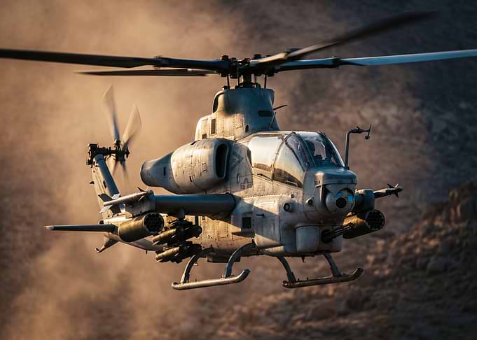 Attack Helicopter in Flight