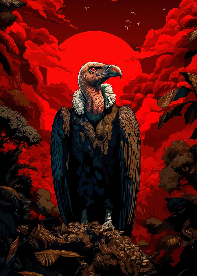 Vulture in a Red Sky