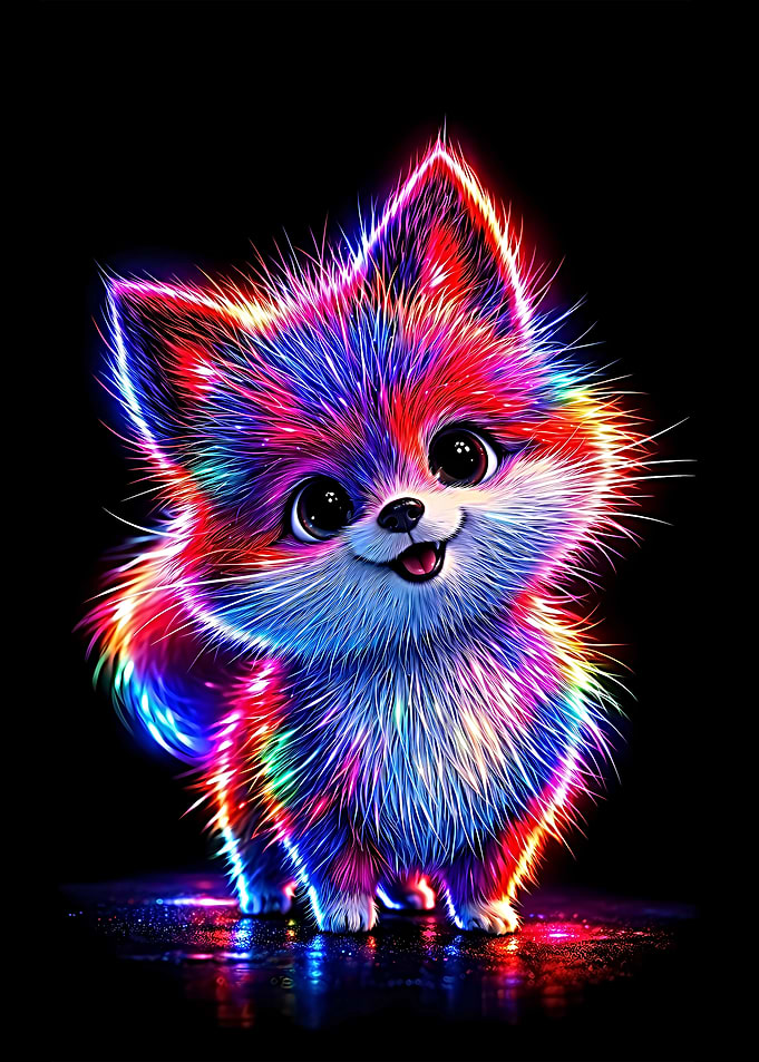 Great Art Neon Fox Cub