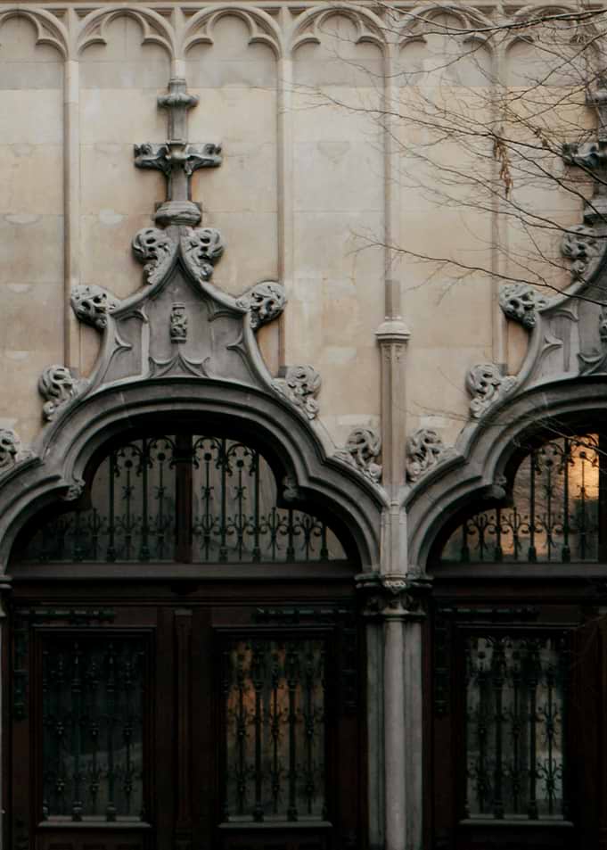 Gothic Architectural Detail with Arched Windows