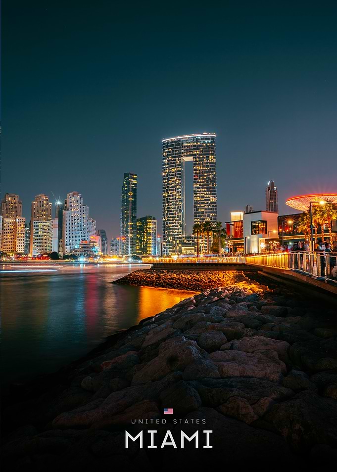 Miami Skyline at Night