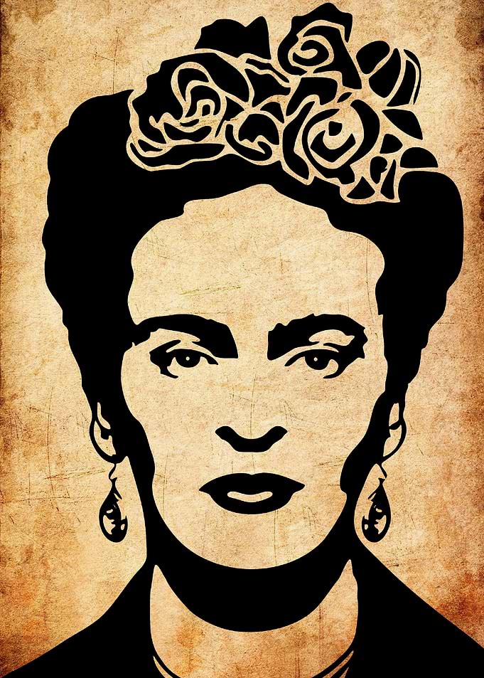 Frida Kahlo Portrait with Flowers