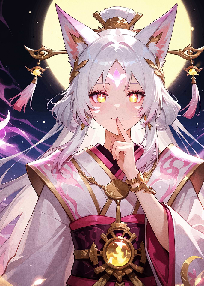 Anime Fox Girl in Traditional Attire