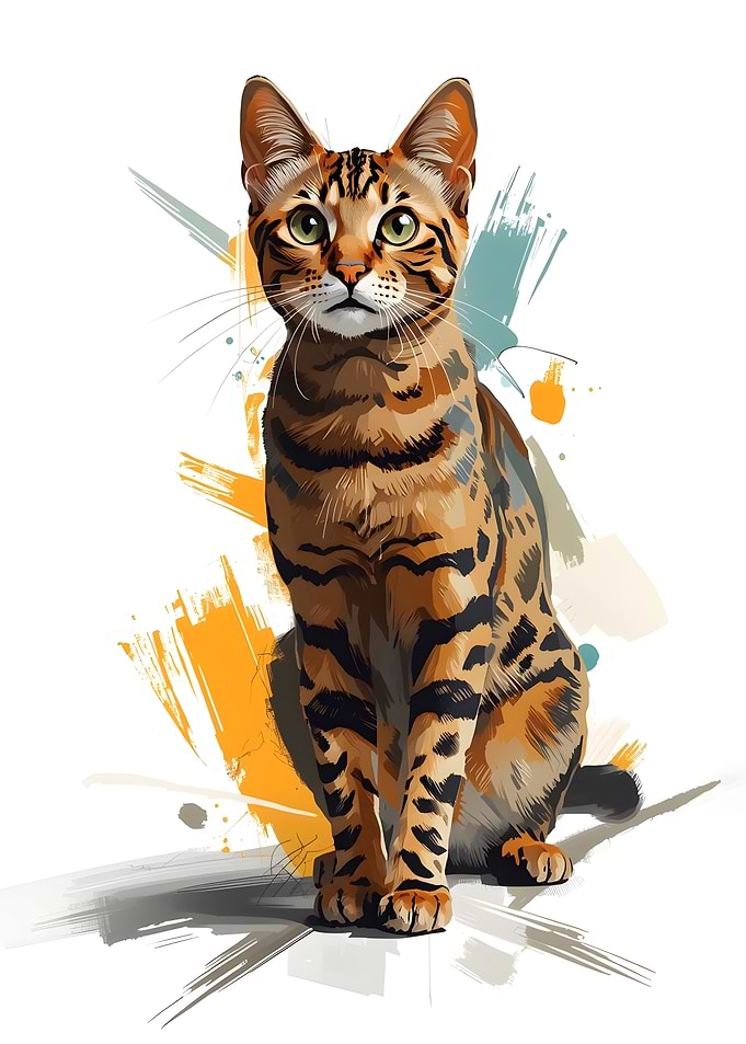 Bengal Cat Digital Painting