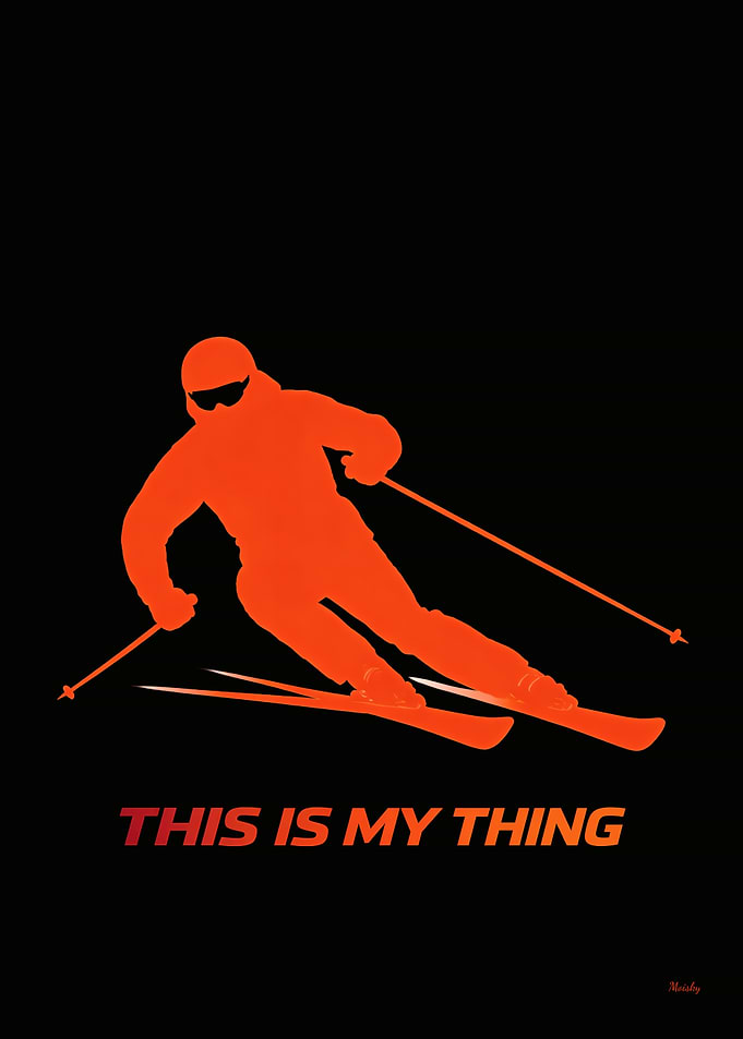 Minimalist Skiing Lifestyle Silhouette