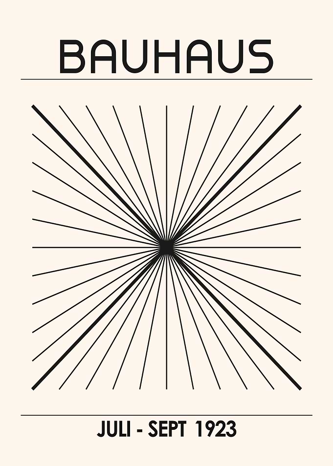 Bauhaus Poster with Sunburst Design