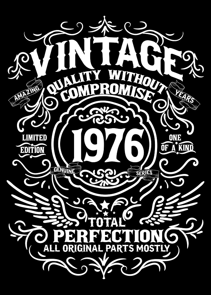Vintage 1976 Birthday Design