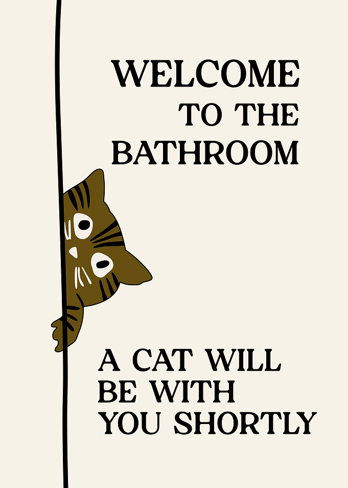 Cat Peeking in Bathroom