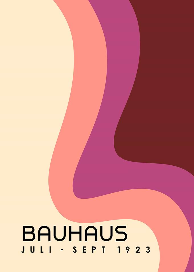 Bauhaus Poster with Wavy Lines