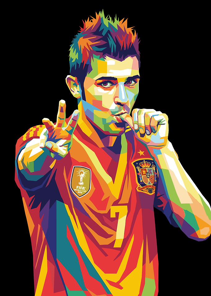 David Villa Pop Art Portrait