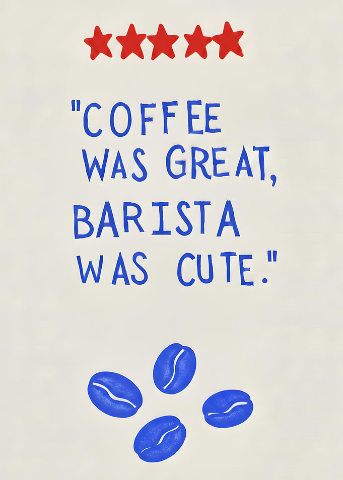 Coffee Barista Review Coffee Shop Wall Art Caffeine Poster