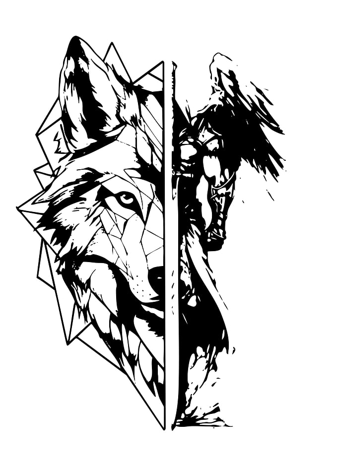 Split Wolf and Warrior