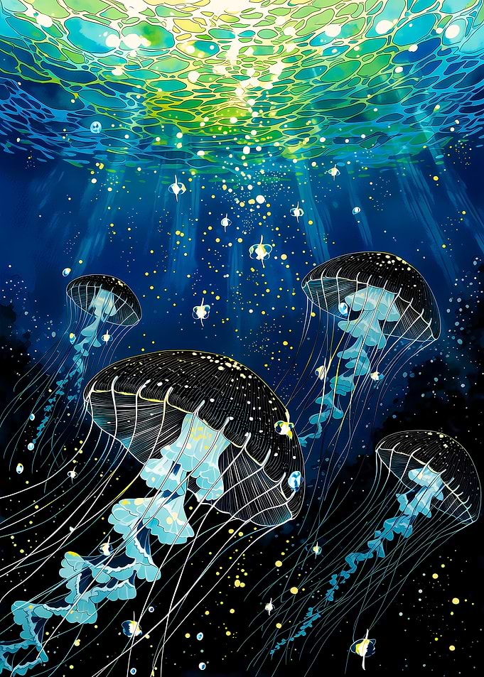 Golden Jellyfish Drift IV