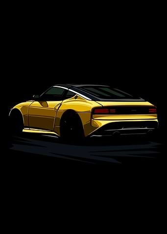 Yellow Sports Car Illustration