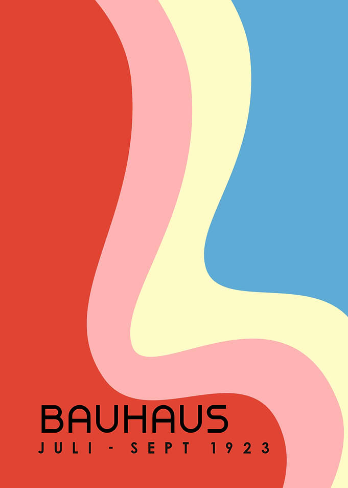 Bauhaus Poster with Wavy Lines