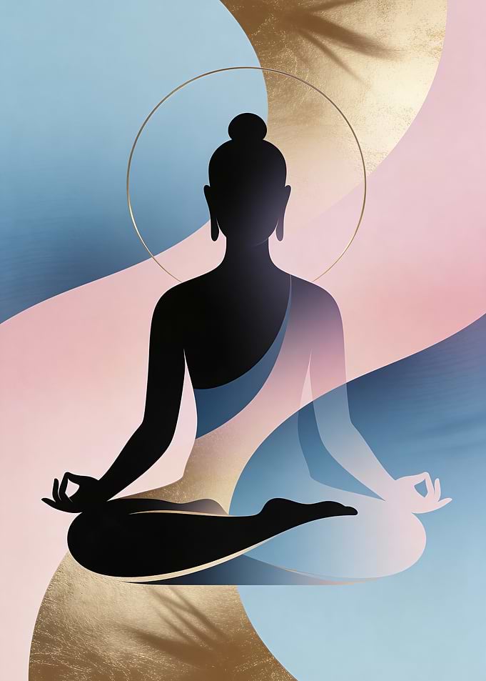 Meditating Buddha Silhouette
