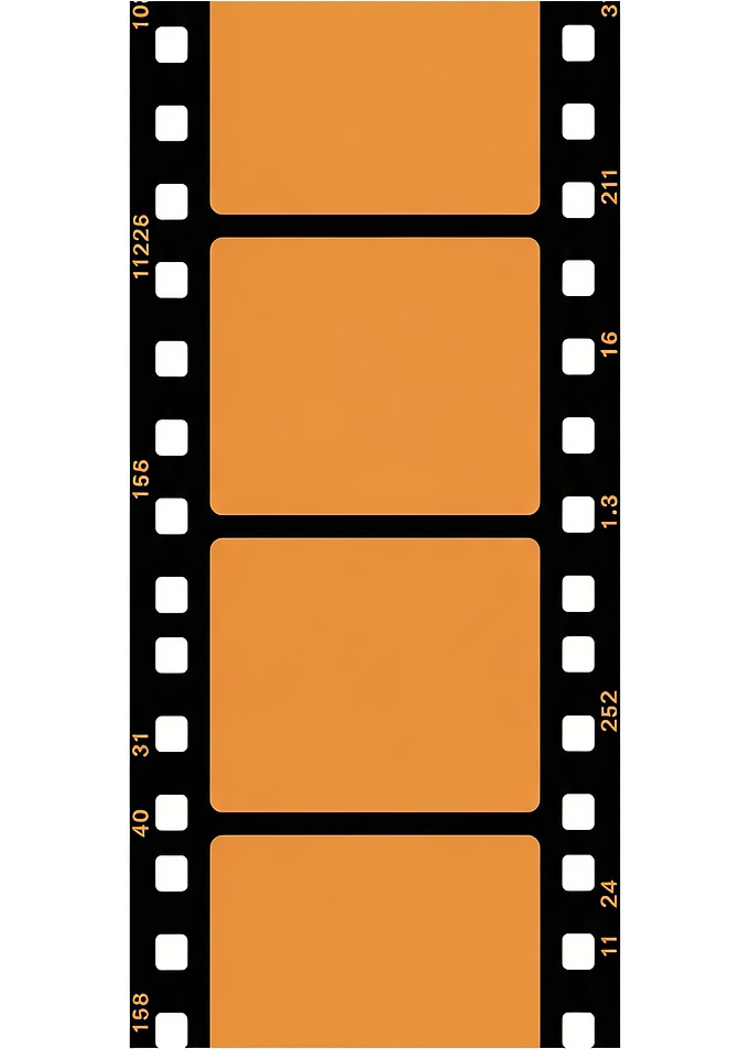 Vintage Film Strip with Orange Frames