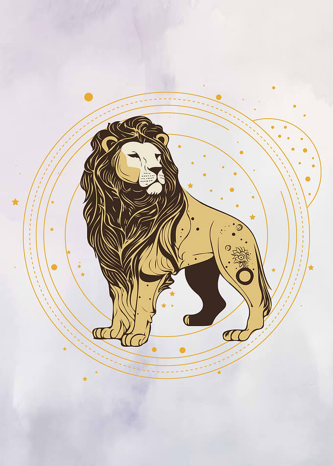 Leo Zodiac Sign Lion Illustration