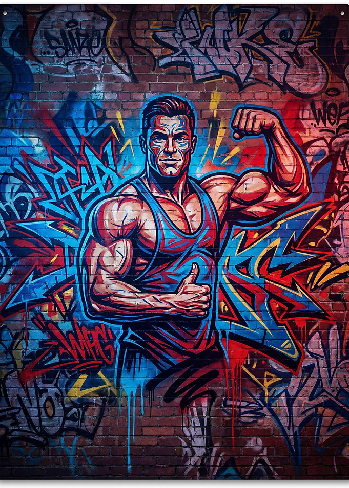 Bodybuilder Graffiti Art