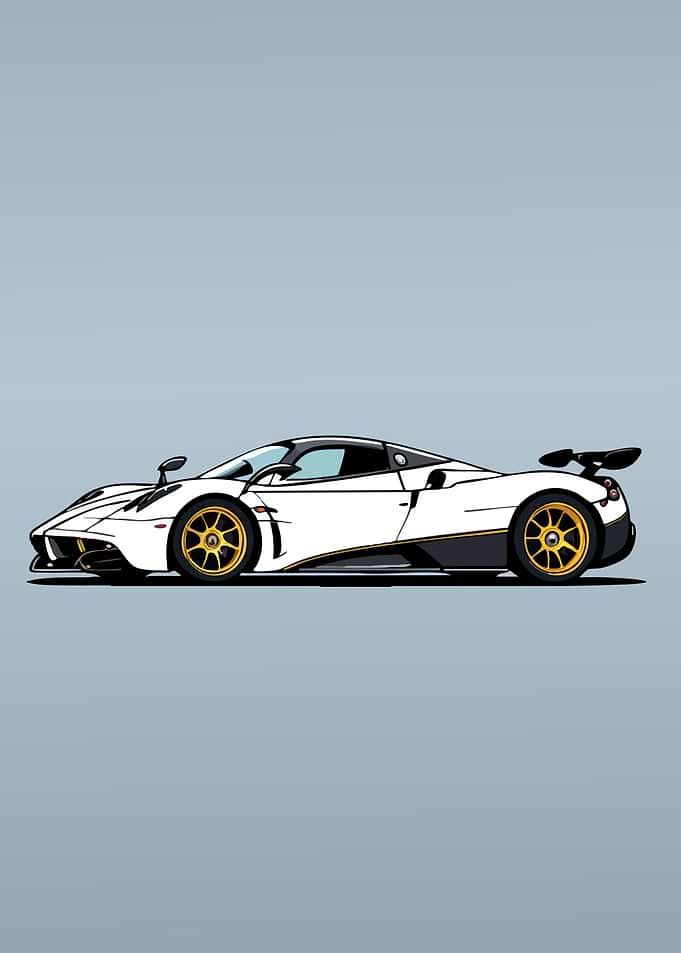 White Pagani Huayra with Gold Wheels