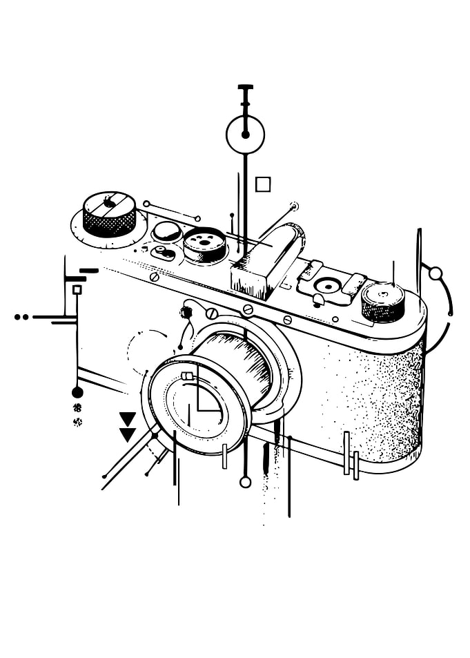 Line Art Camera with Geometric Elements